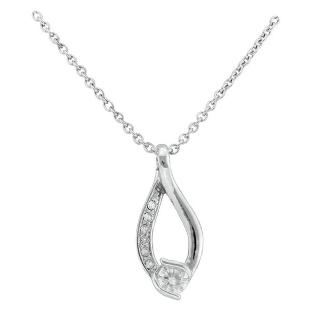 Made with Swarovski Crystals White Gold Plated + CZ Necklace  Brand New!